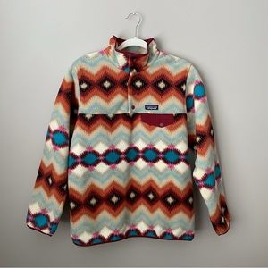 Patagonia Lightweight Synchilla Snap T Fleece Pullover Timber Twist Cinder Red